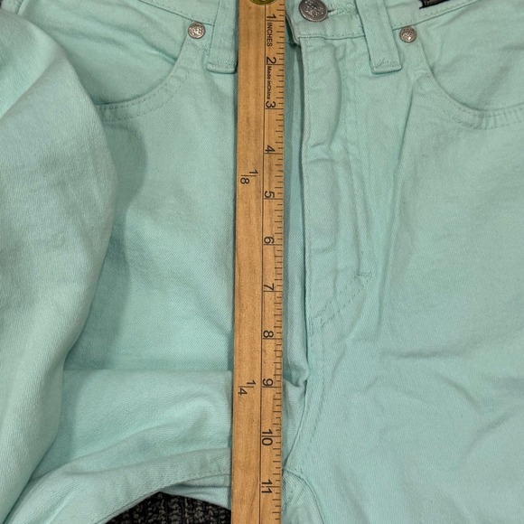 Versace Jeans Couture Pants Womens 26 Mint Green Good High Rise Tapered Italy - Picture 7 of 12